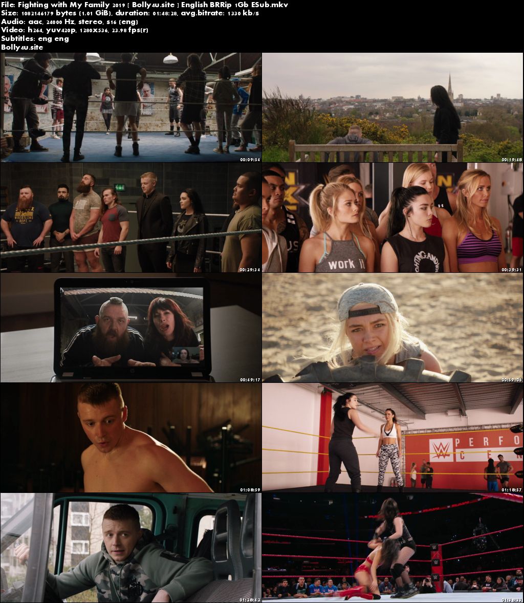 Fighting with My Family 2019 BRRip 300MB English 480p ESub Download