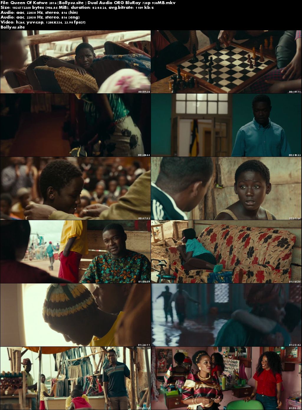 Queen Of Katwe 2016 BluRay 950Mb Hindi Dual Audio ORG 720p Download