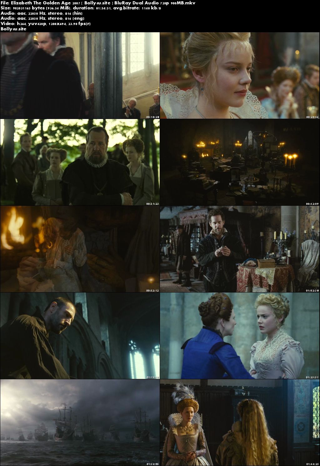 Elizabeth The Golden Age 2007 BluRay 350MB Hindi Dual Audio 480p Download