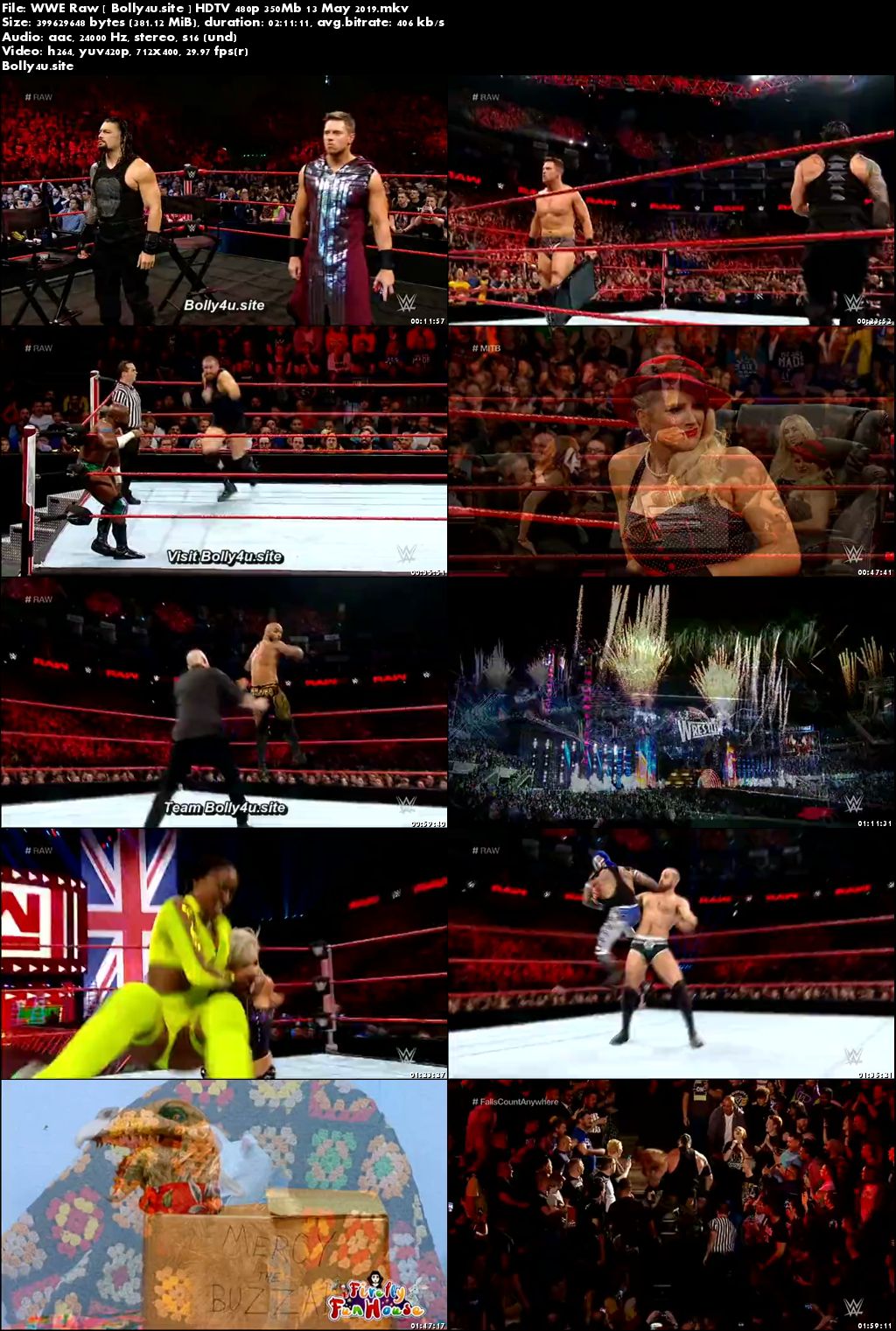 WWE Monday Night Raw HDTV 480p 350Mb 13 May 2019 Download