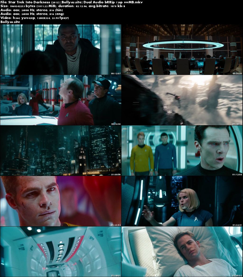 Star Trek Into Darkness 2013 BRRip 999MB Hindi Dual Audio ORG 720p Download