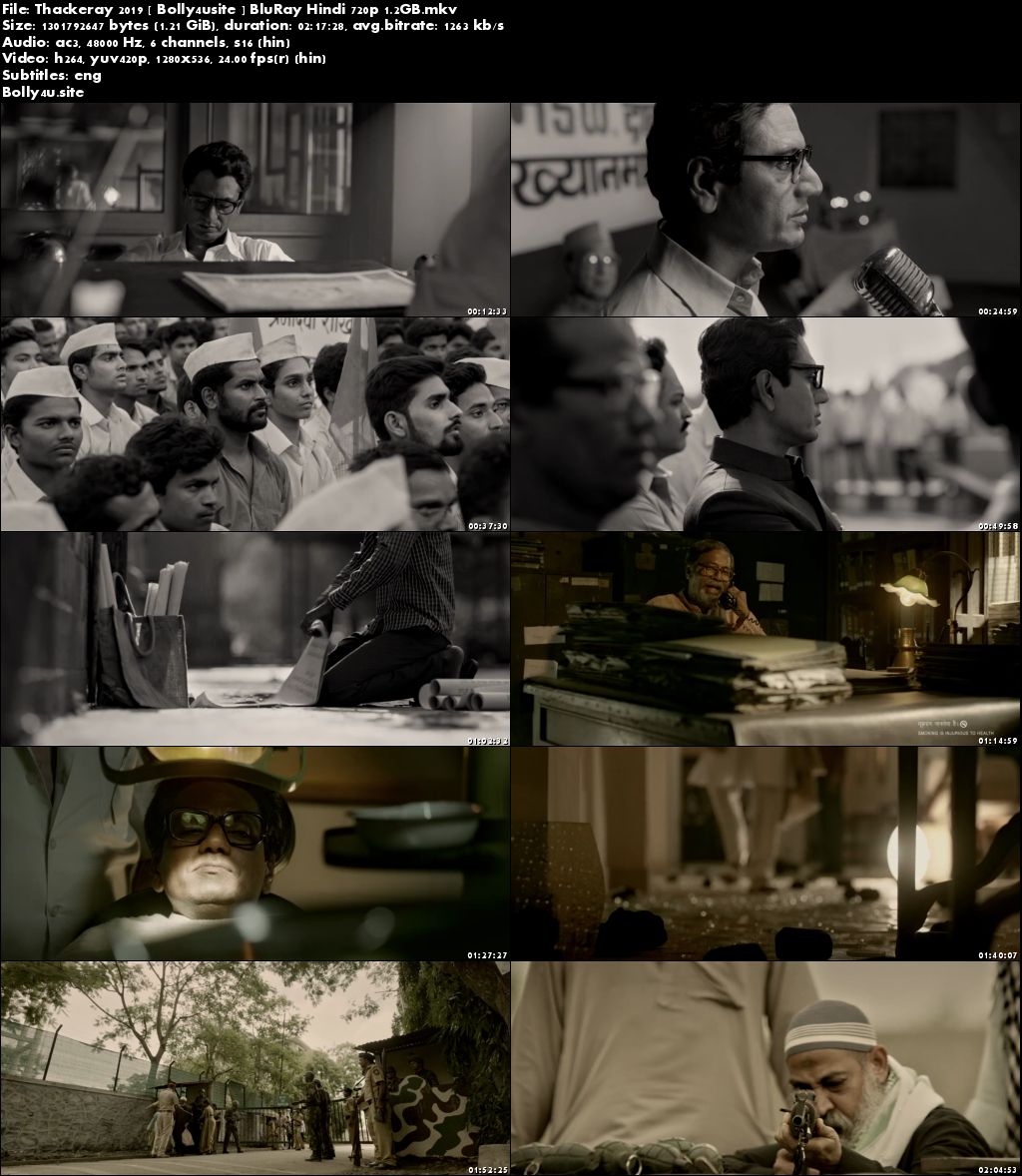 Thackeray 2019 BluRay Full Hindi Movie Download 720p ESub