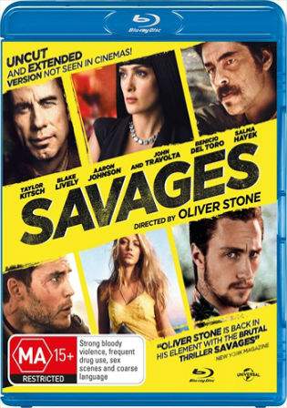 Savages 2012 BRRip 450MB UNRATED Hindi Dual Audio 480p