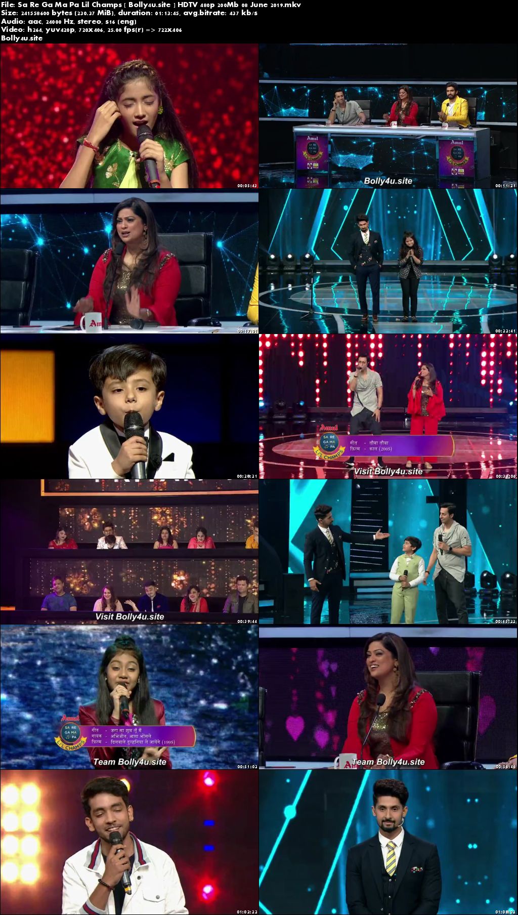 Sa Re Ga Ma Pa Lil Champs HDTV 480p 200Mb 08 June 2019 Download