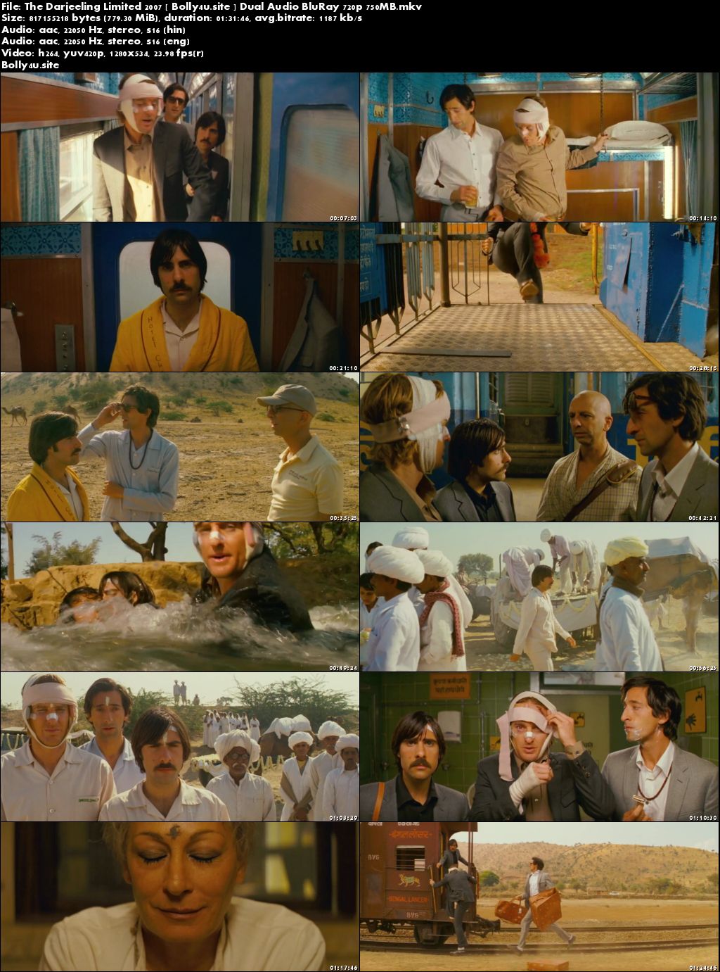 The Darjeeling Limited 2007 BluRay 300MB Hindi Dual Audio 480p Download