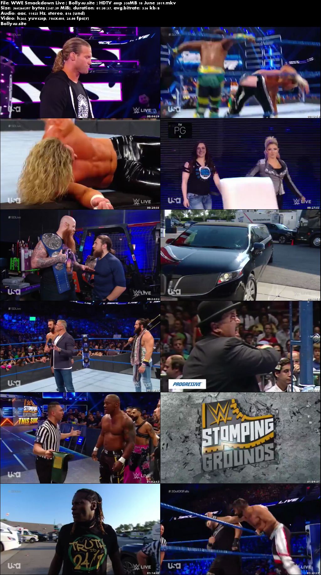 WWE Smackdown Live HDTV 480p 350MB 18 June 2019 Download