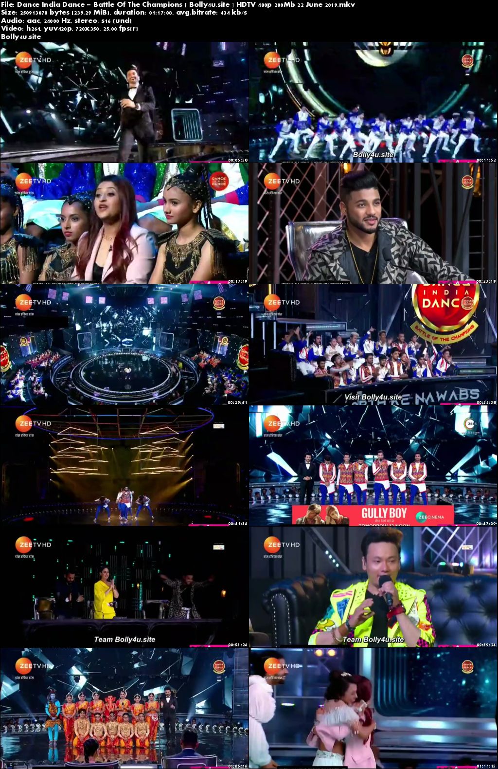 Dance India Dance Battle Of The Champions HDTV 480p 200Mb 22 June 2019 Download