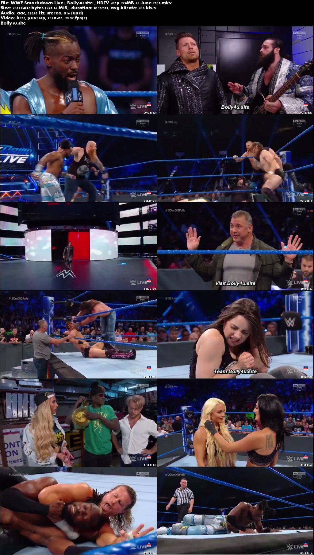 WWE Smackdown Live HDTV 480p 270MB 25 June 2019 Download