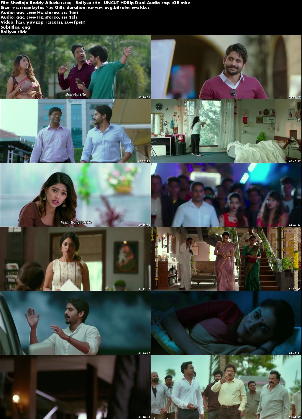 Shailaja Reddy Alludu 2018 HDRip 400MB UNCUT Hindi Dual Audio 480p Download