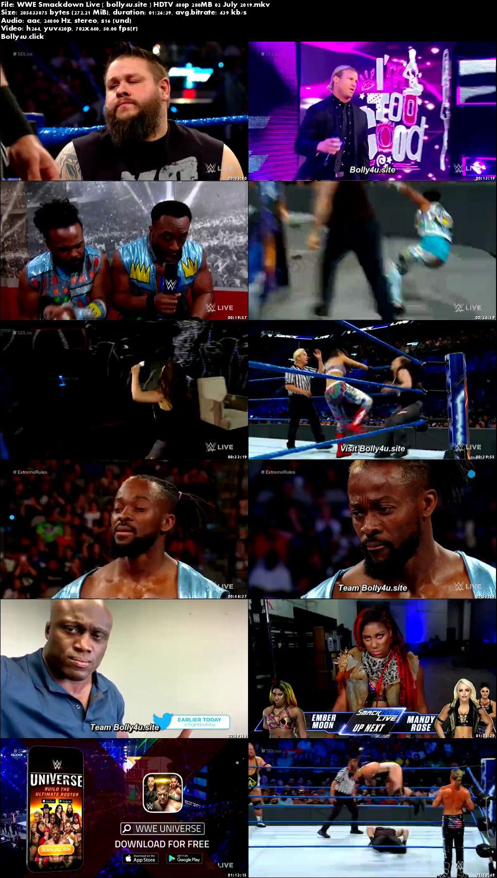 WWE Smackdown Live HDTV 480p 280MB 02 July 2019 Download