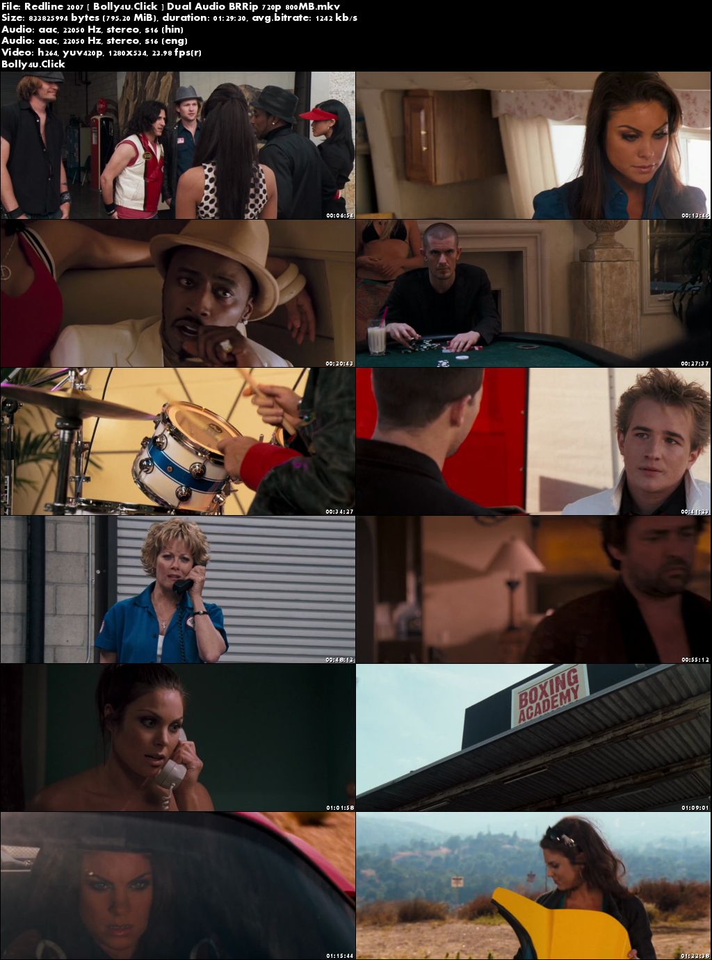 Redline 2007 BRRip 800MB Hindi Dual Audio 720p Download