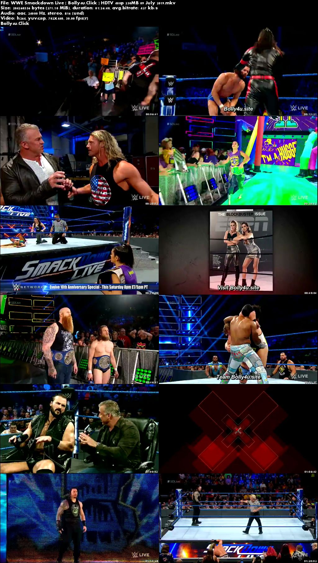 WWE Smackdown Live HDTV 480p 250MB 09 July 2019 Download