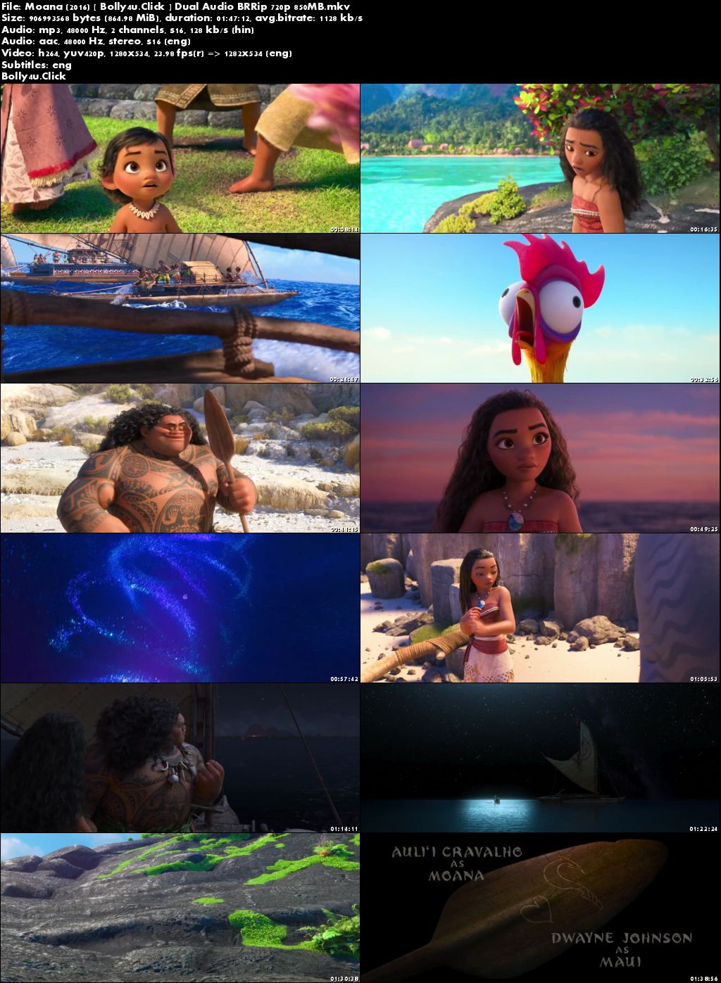 Moana 2016 BRRip 300MB Hindi Dual Audio ORG 480p ESub Download