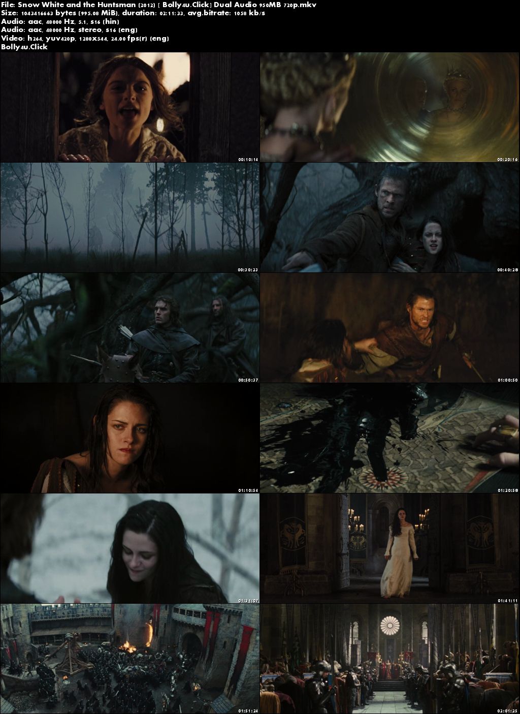 Snow White and the Huntsman 2012 BluRay 400Mb Hindi Dual Audio 480p Download