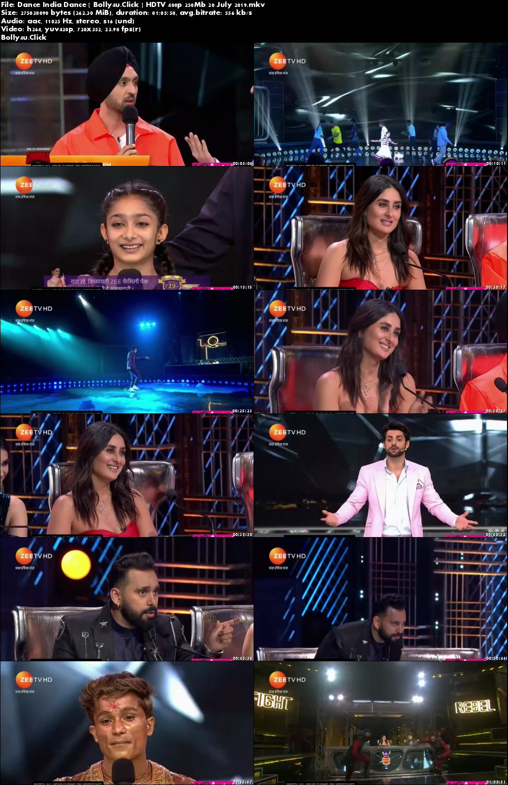 Dance India Dance HDTV 480p 250Mb 20 July 2019 download