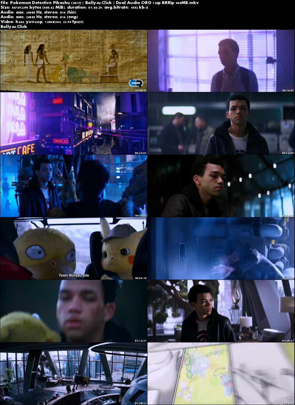 Pokemon Detective Pikachu 2019 BRRip 300Mb Hindi Dual Audio ORG 480p Download