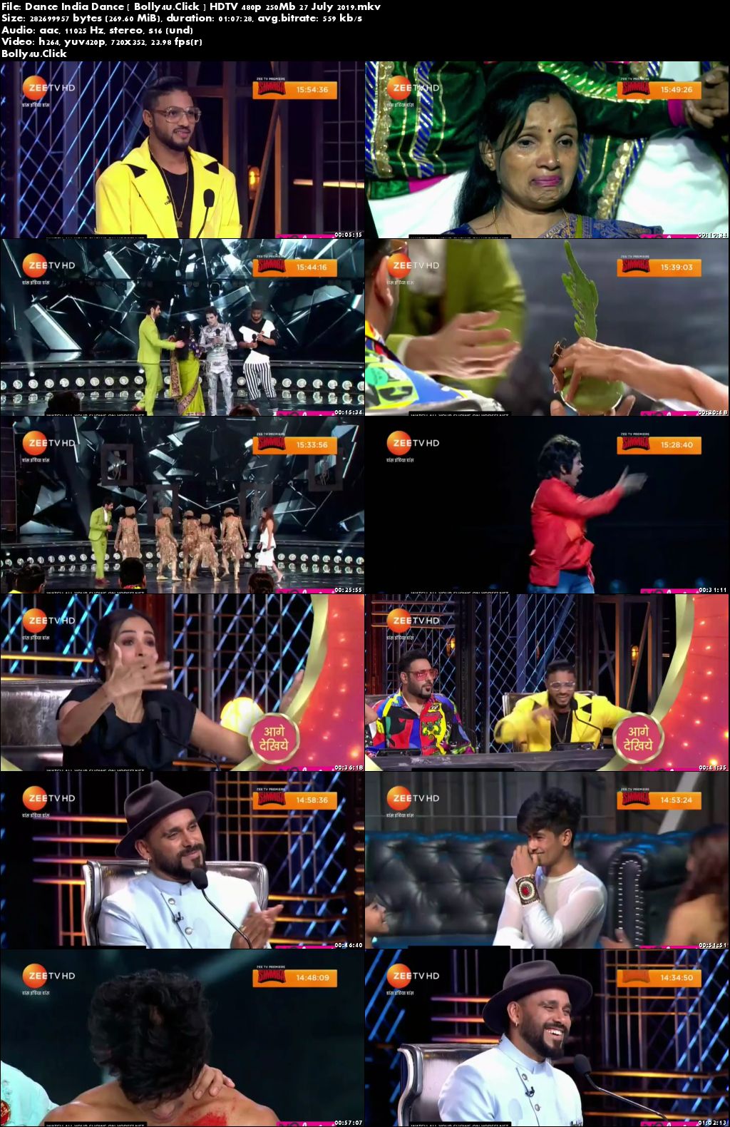 Dance India Dance HDTV 480p 250Mb 27 July 2019 Download