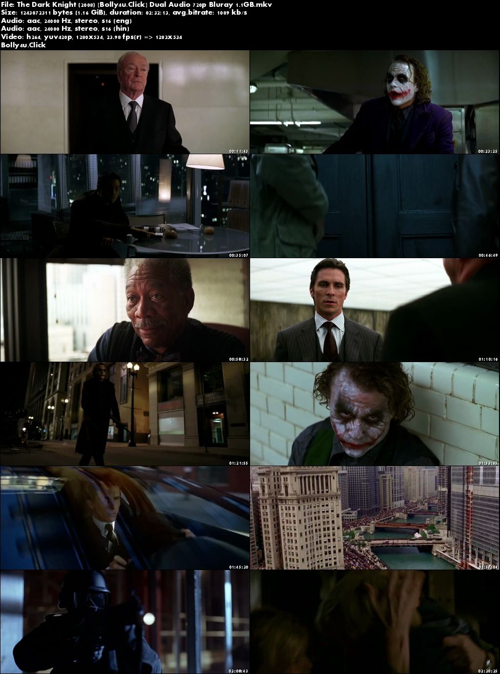 The Dark Knight 2008 BluRay 450MB Hindi Dual Audio 480p Download