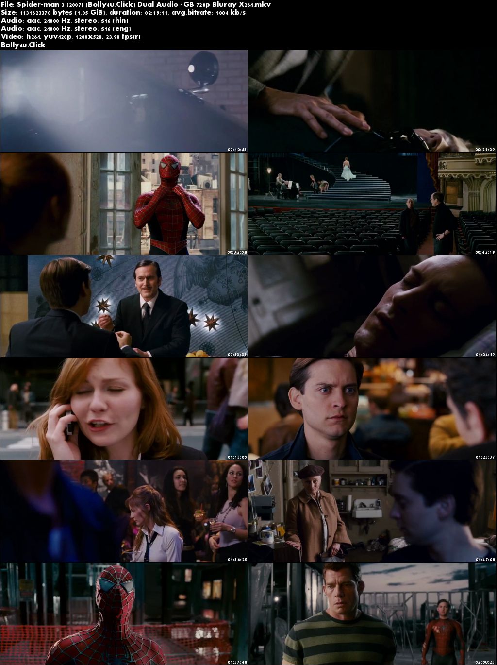 Spider-Man 3 2007 BRRip 400MB Hindi Dual Audio 480p Download