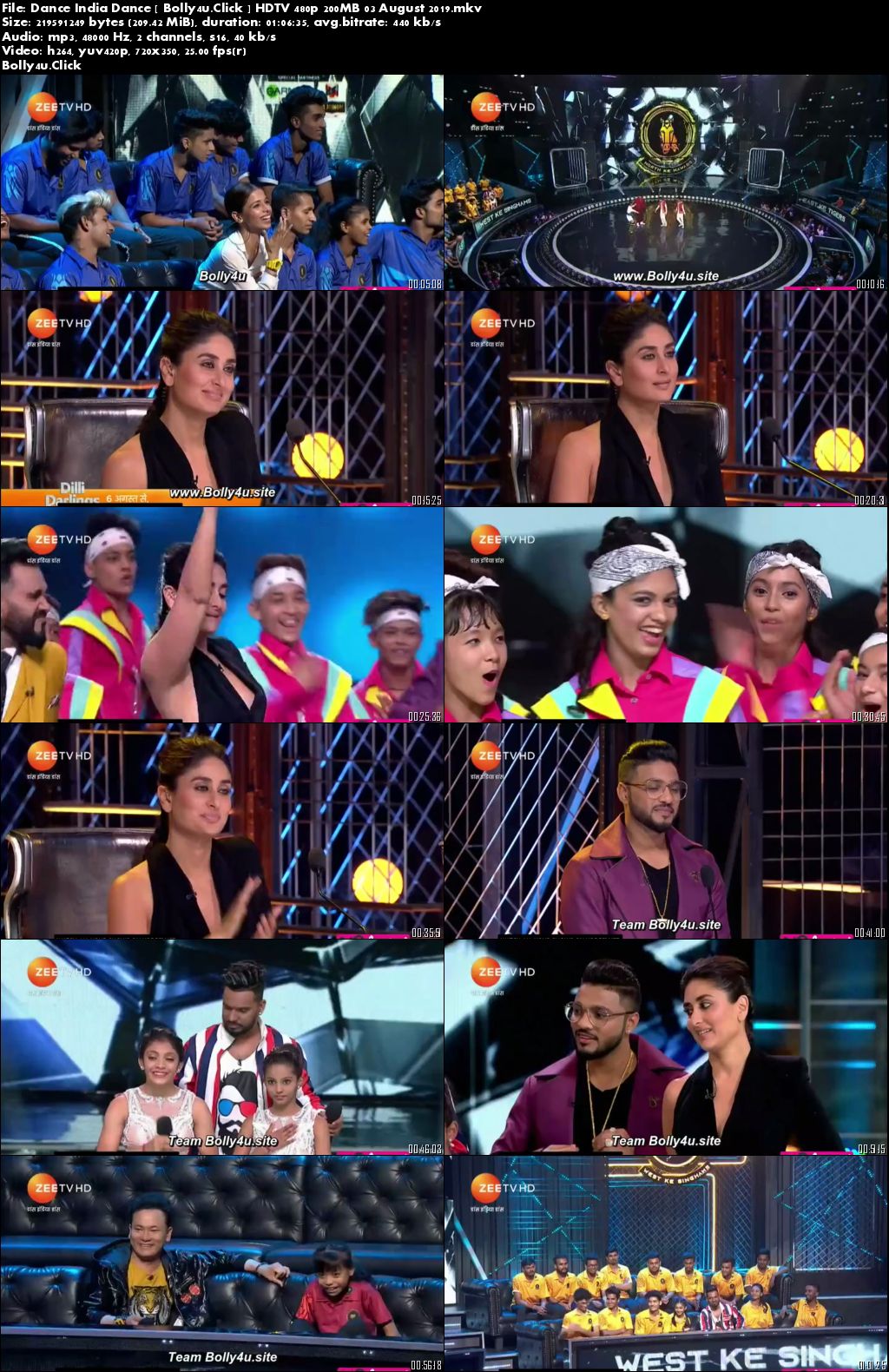 Dance India Dance HDTV 480p 200MB 03 August 2019 Download