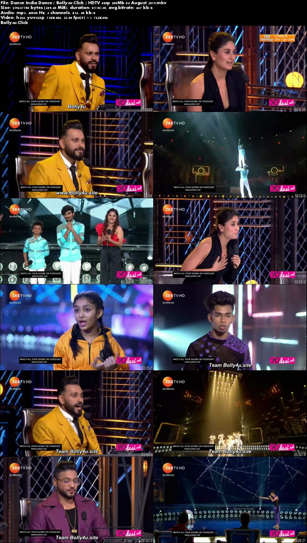 Dance India Dance HDTV 480p 200Mb 04 August 2019 Download