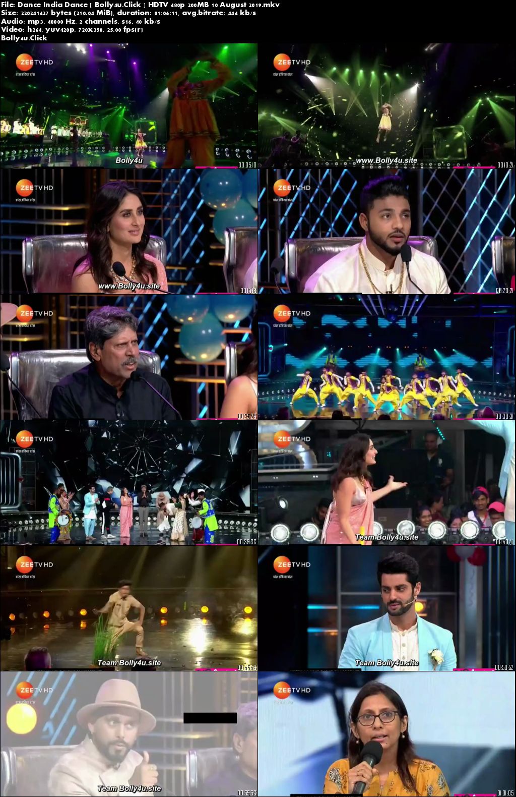 Dance India Dance HDTV 480p 200MB 10 August 2019 Download