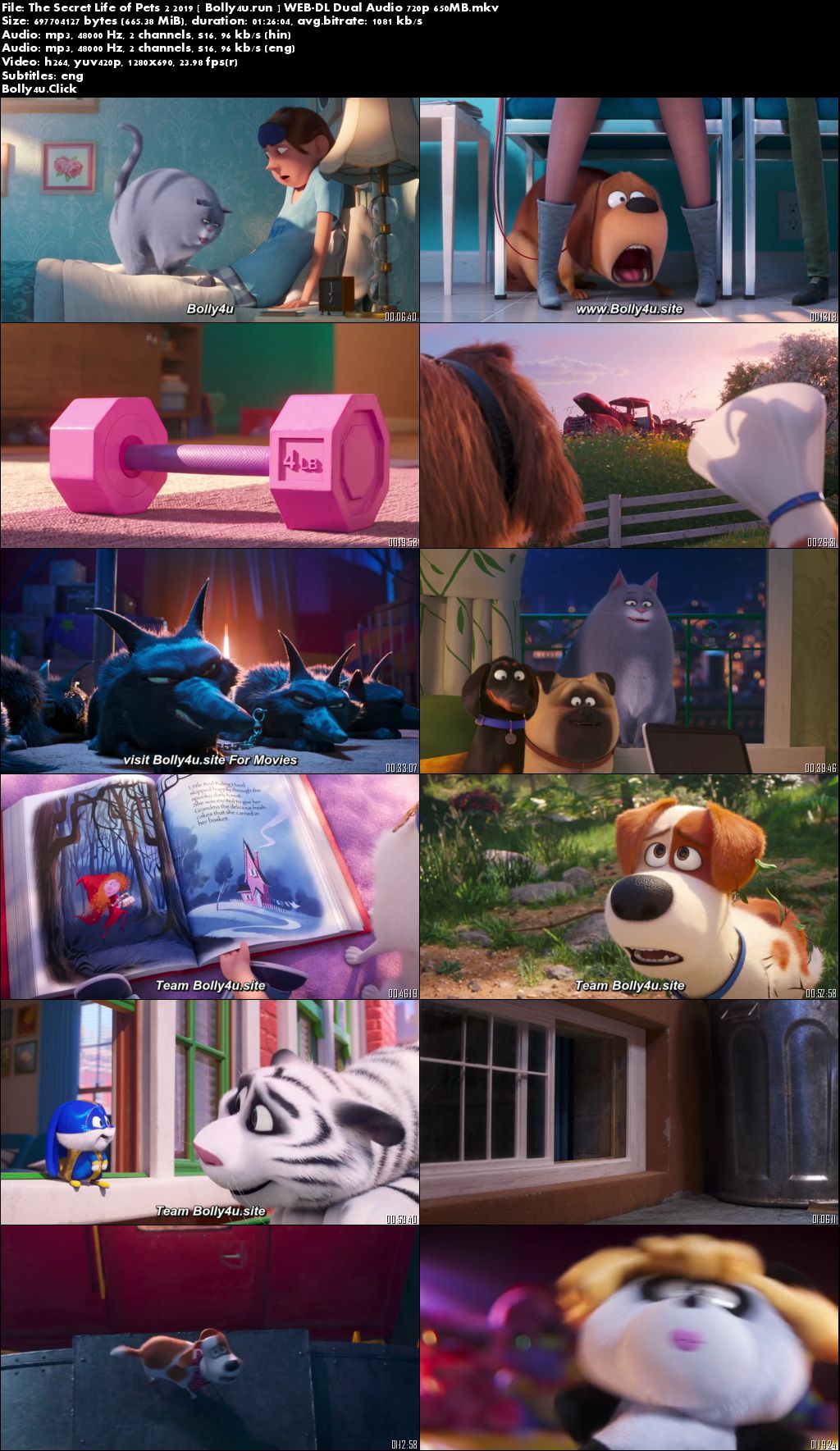 The Secret Life of Pets 2 2019 WEB-DL 300MB Hindi Dual Audio 480p Download