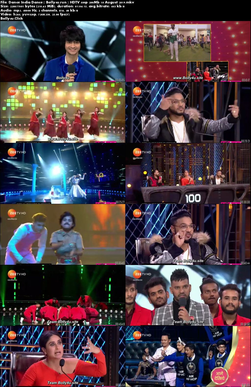 Dance India Dance HDTV 480p 200Mb 18 August 2019 Download