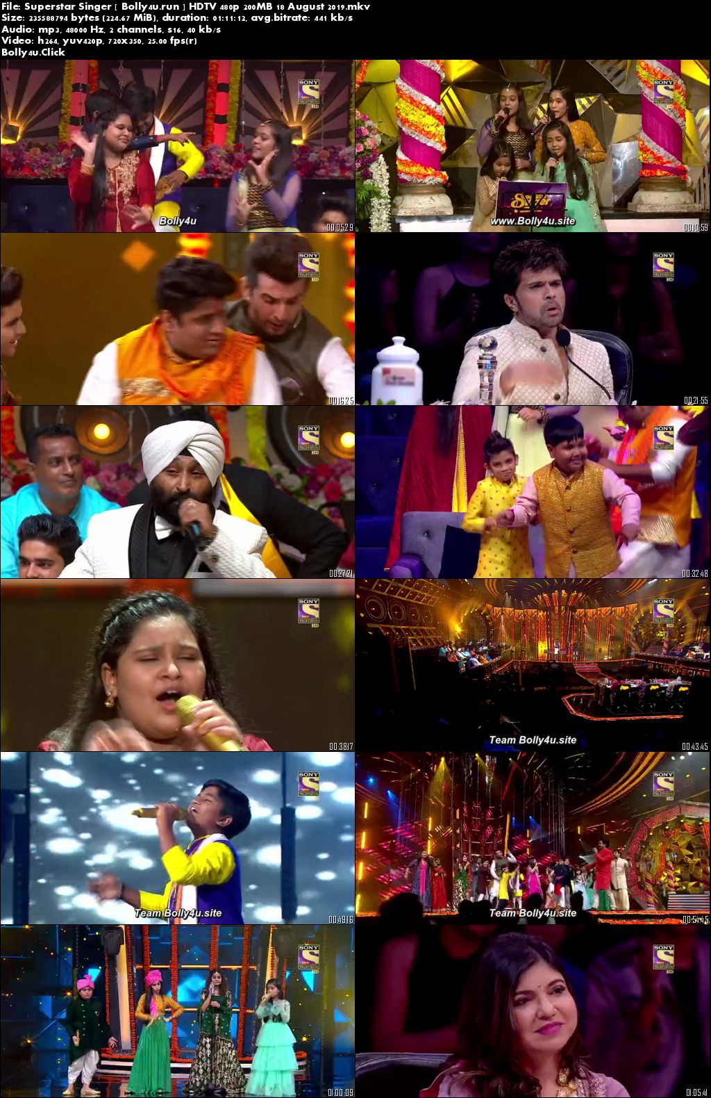 Superstar Singer HDTV 480p 200MB 18 August 2019 Download