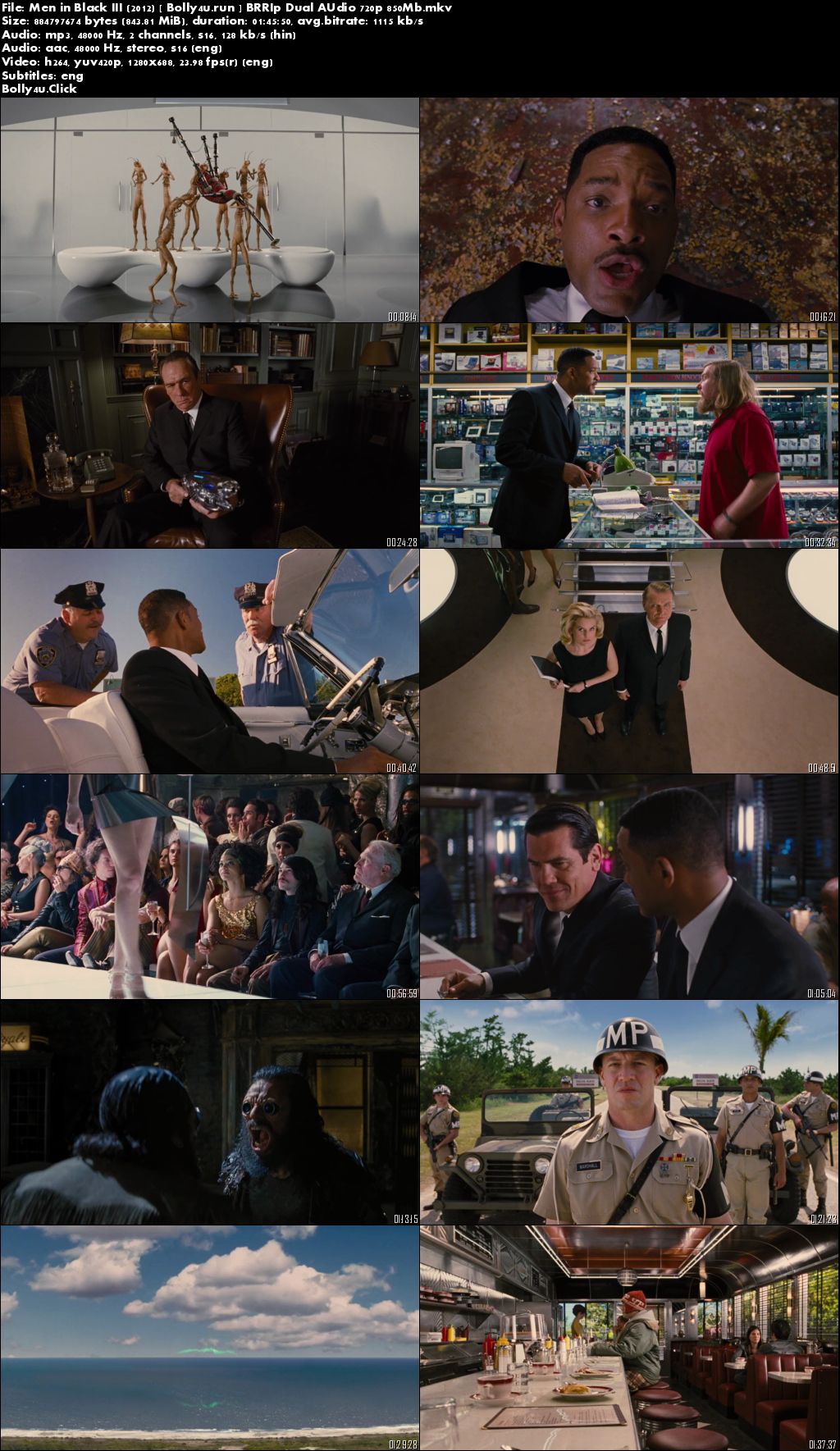 Men in Black III 2012 BRRip 300Mb Hindi Dual Audio 480p ESub Download