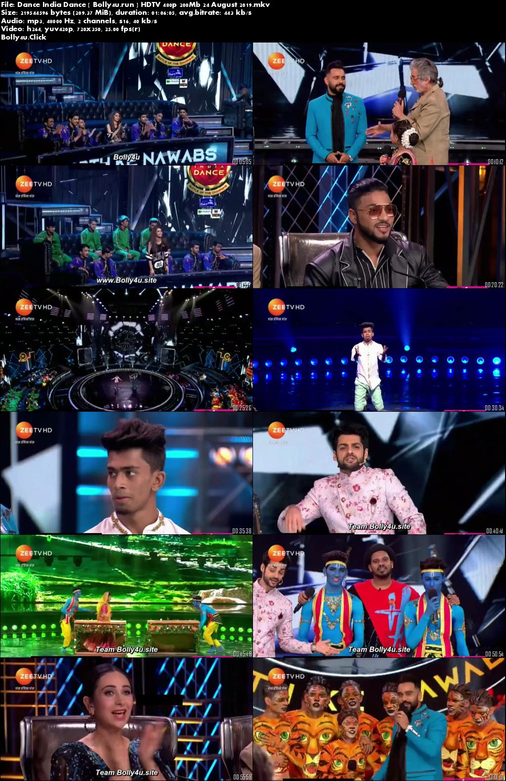 Dance India Dance HDTV 480p 200Mb 24 August 2019 Download