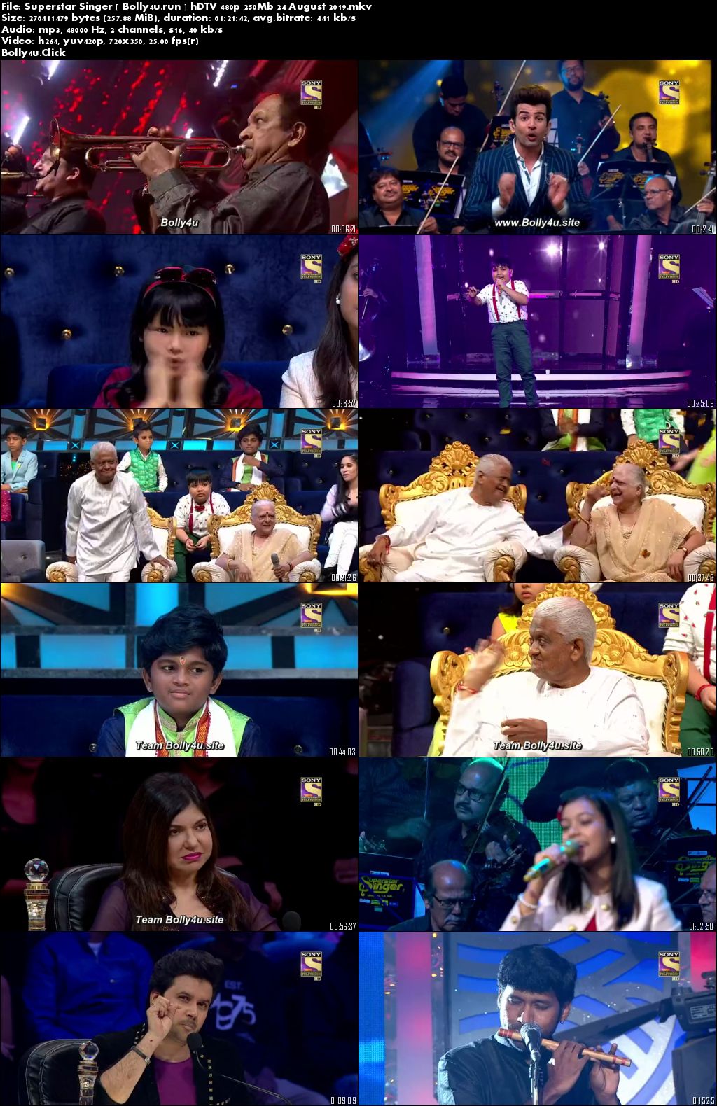 Superstar Singer HDTV 480p 250Mb 24 August 2019 Download