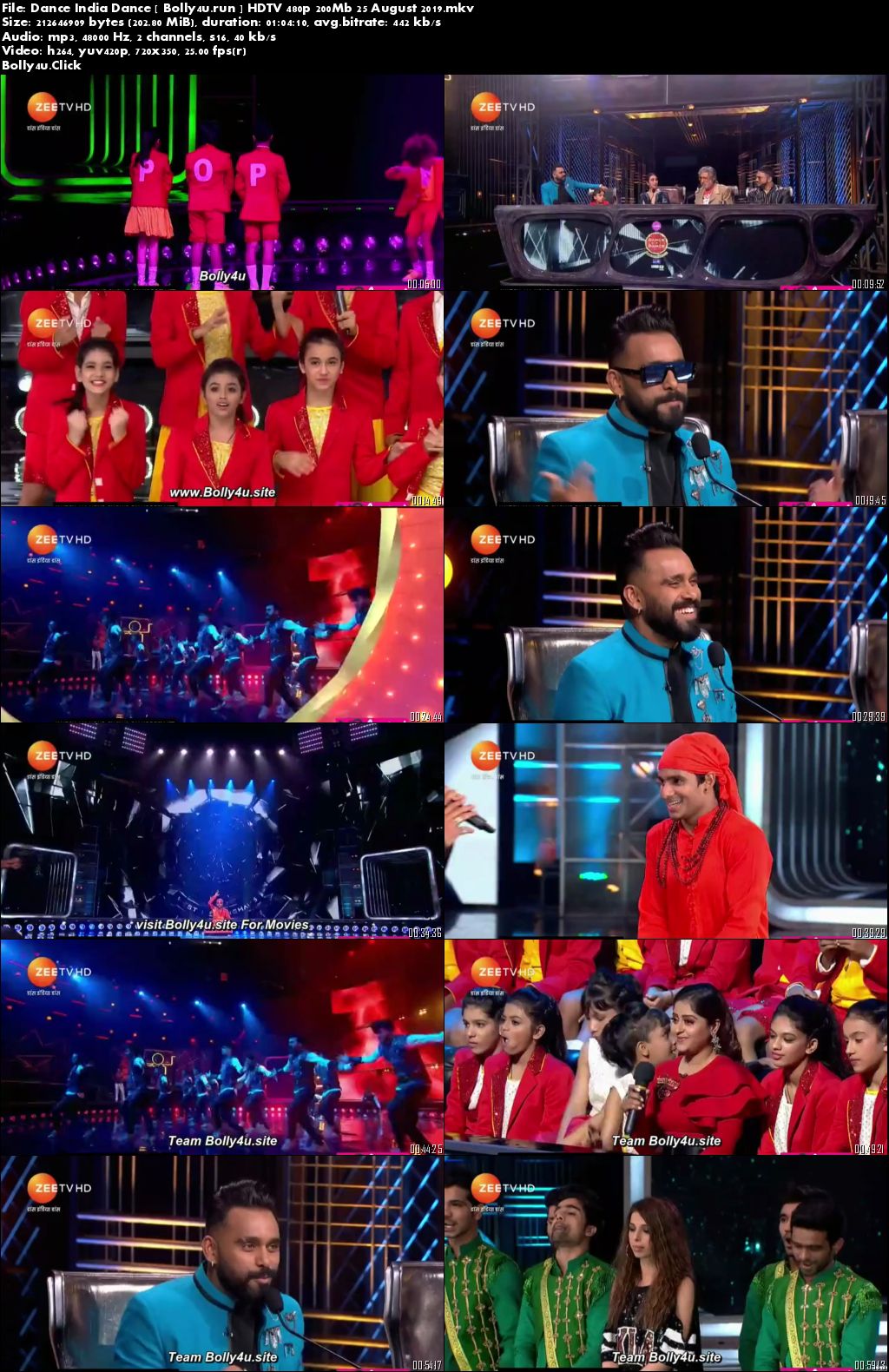 Dance India Dance HDTV 480p 200Mb 25 August 2019 Download