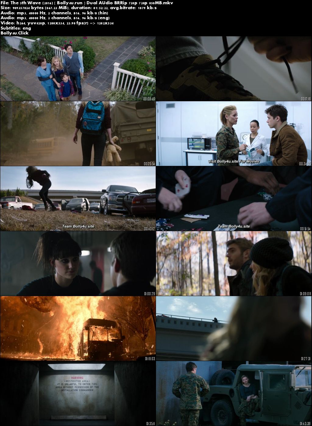 The 5th Wave 2016 BRRip 300MB Hindi Dual Audio 480p ESub Download