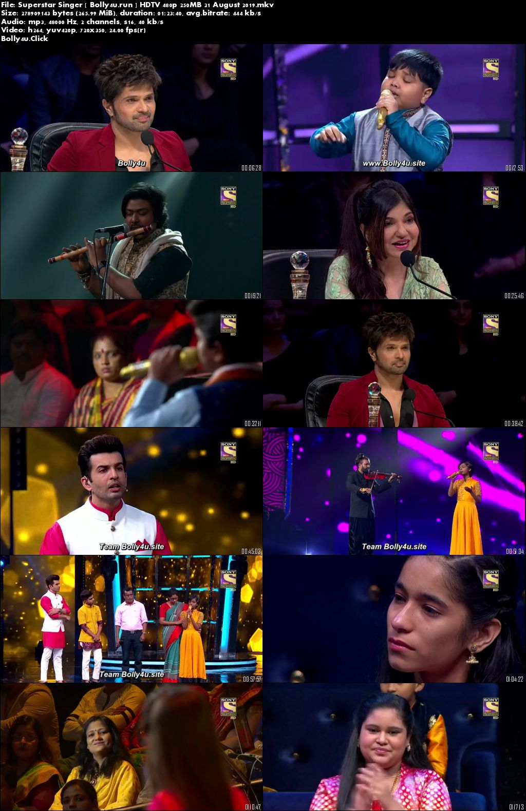 Superstar Singer HDTV 480p 250MB 31 August 2019 Download