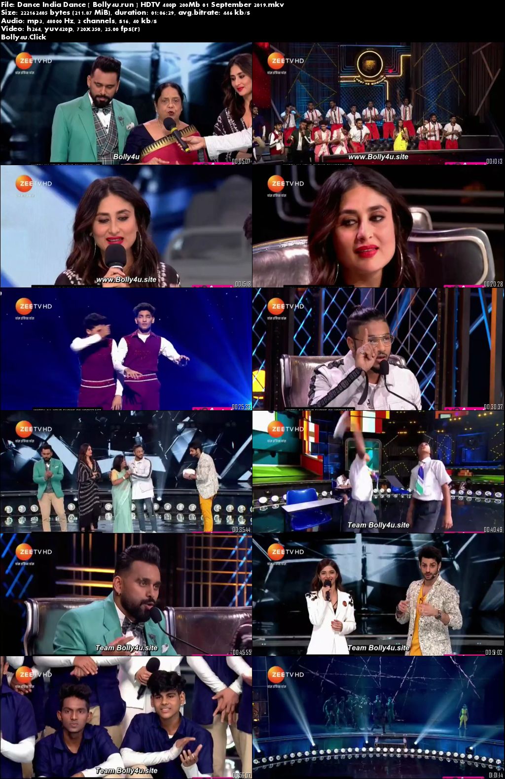 Dance India Dance HDTV 480p 200Mb 01 September 2019 Download