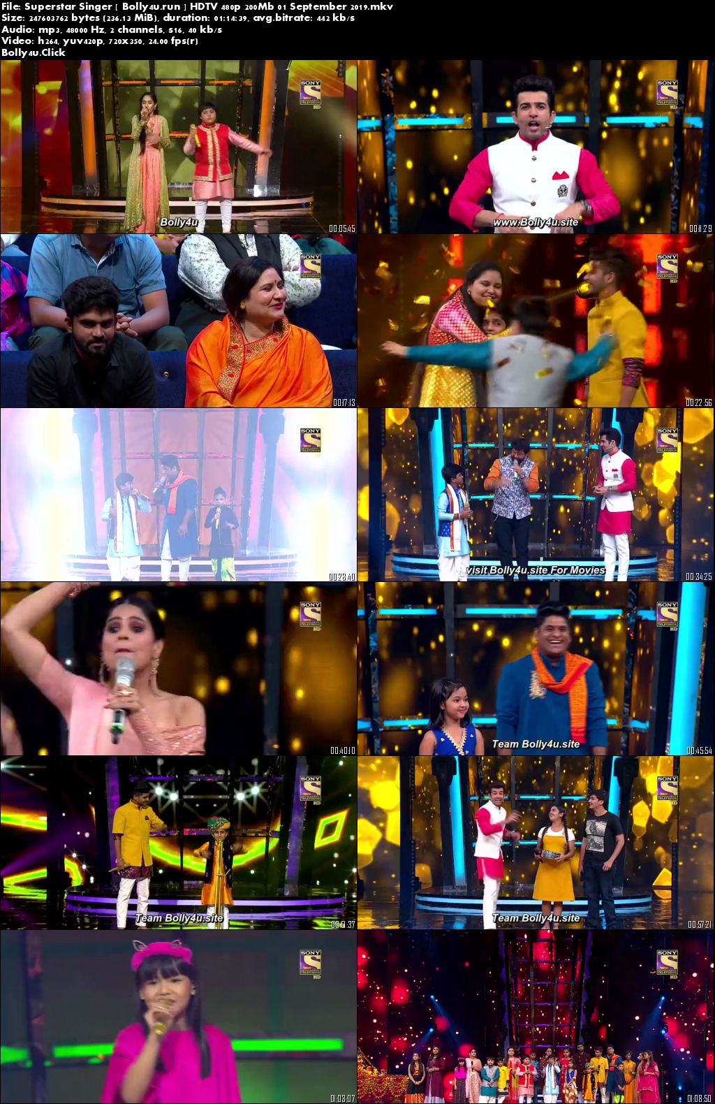 Superstar Singer HDTV 480p 200Mb 01 September 2019 Download