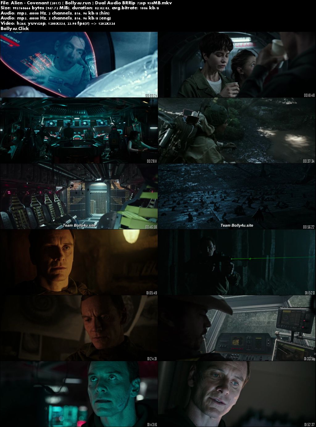 Alien Covenant 2017 BRRip 400Mb Hindi Dual Audio ORG 480p Download