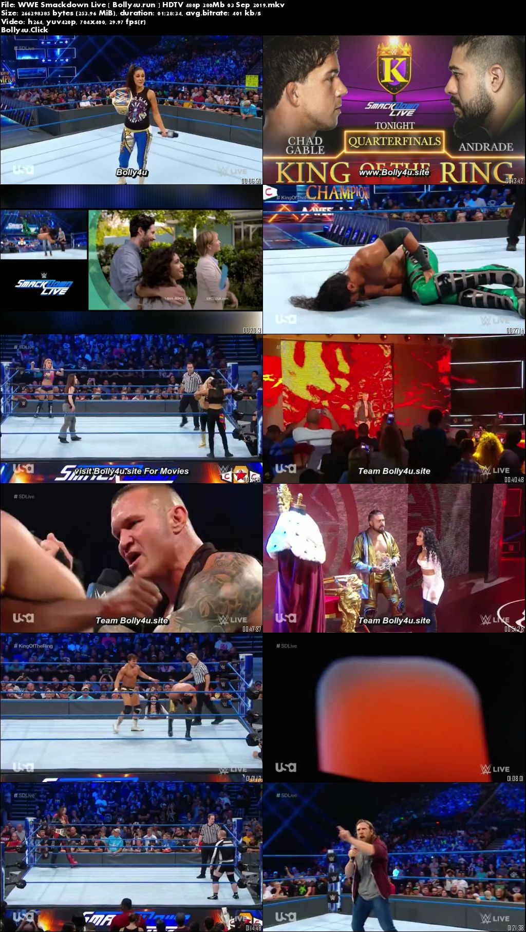 WWE Smackdown Live HDTV 480p 280Mb 03 September 2019 Download