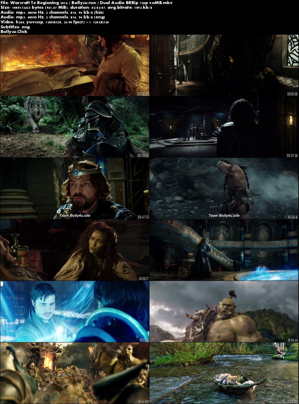 Warcraft The Beginning 2016 BluRay 400MB Hindi Dual Audio ORG 480p Download