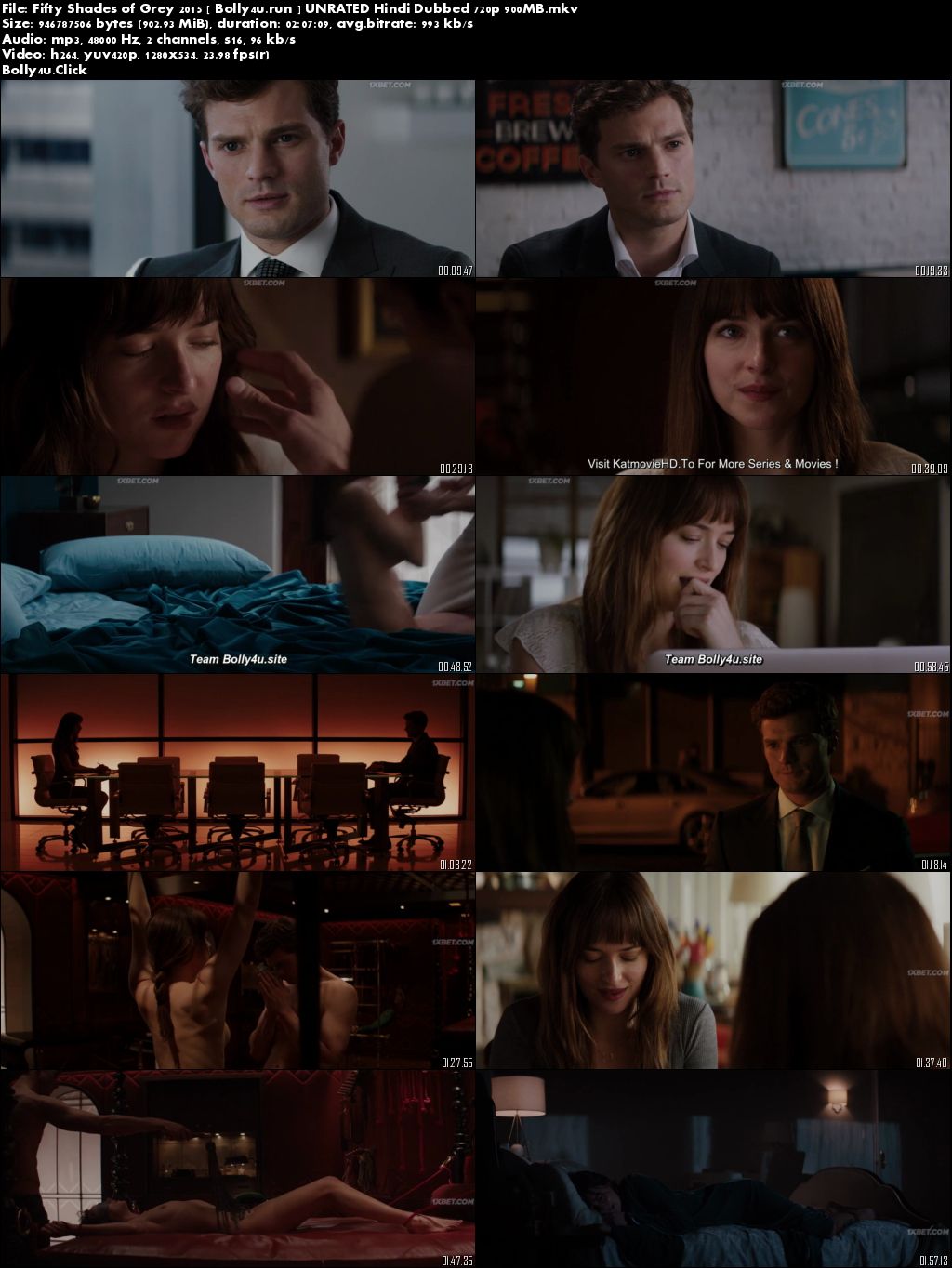 Fifty Shades of Grey 2015 BRRip 900MB UNRATED Hindi Dubbed 720p