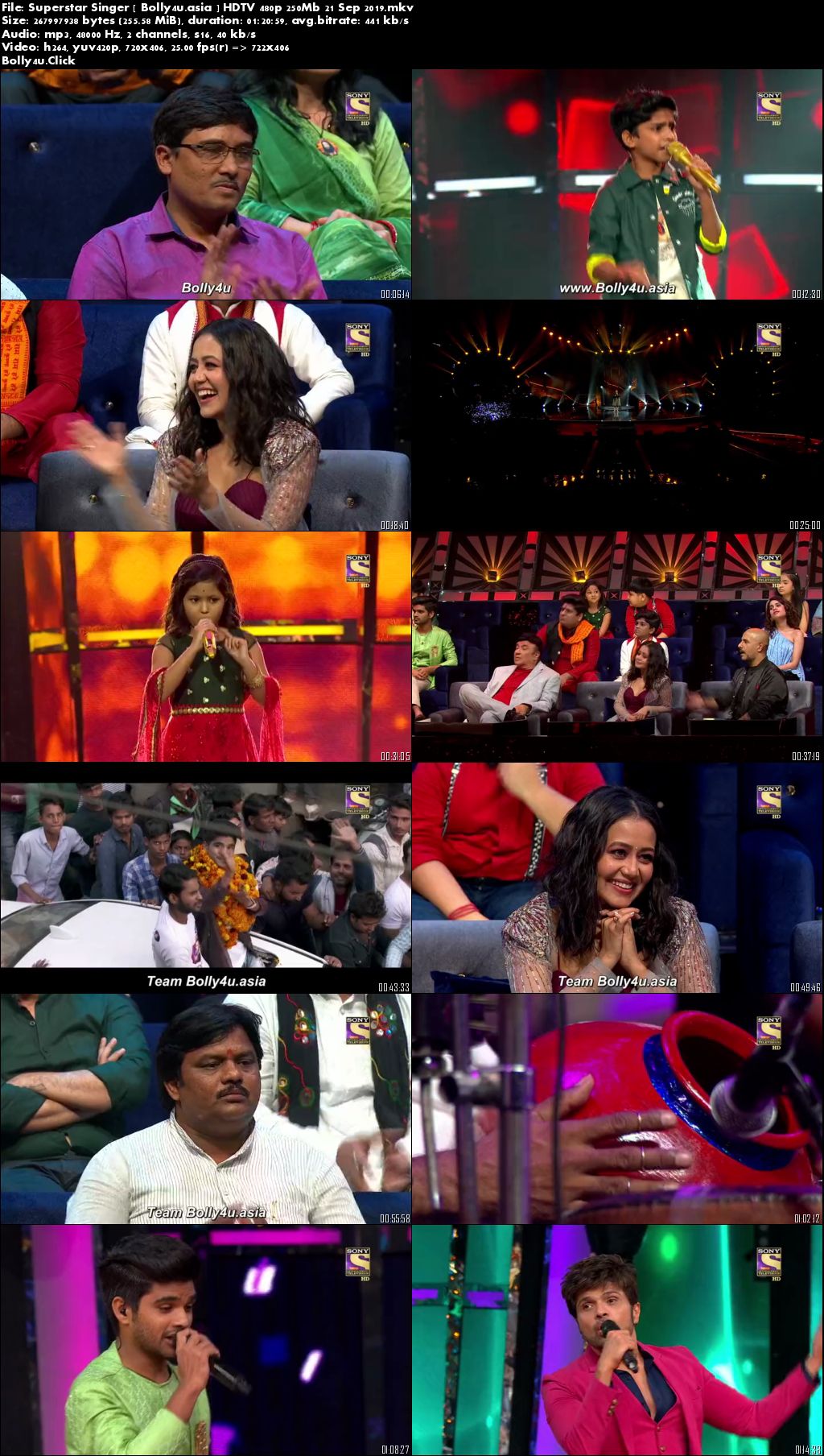 Superstar Singer HDTV 480p 250Mb 21 September 2019 Download