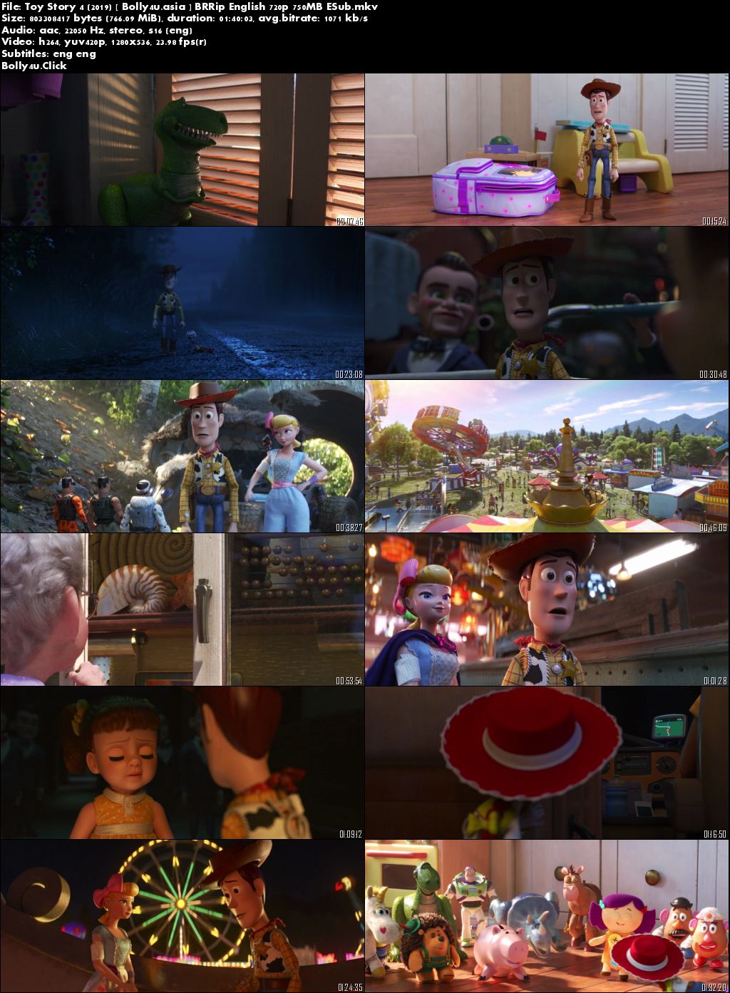 Toy Story 4 2019 BRRip 300Mb English 480p ESub Watch Online Full Movie Download