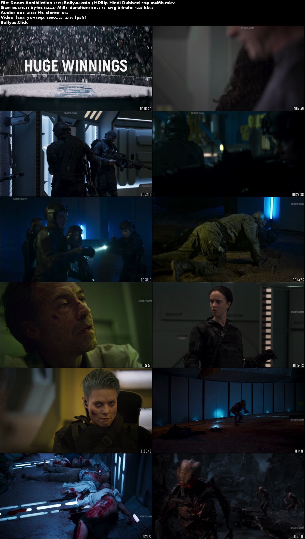 Doom Annihilation 2019 HDRip 850Mb Hindi Dubbed 720p Download