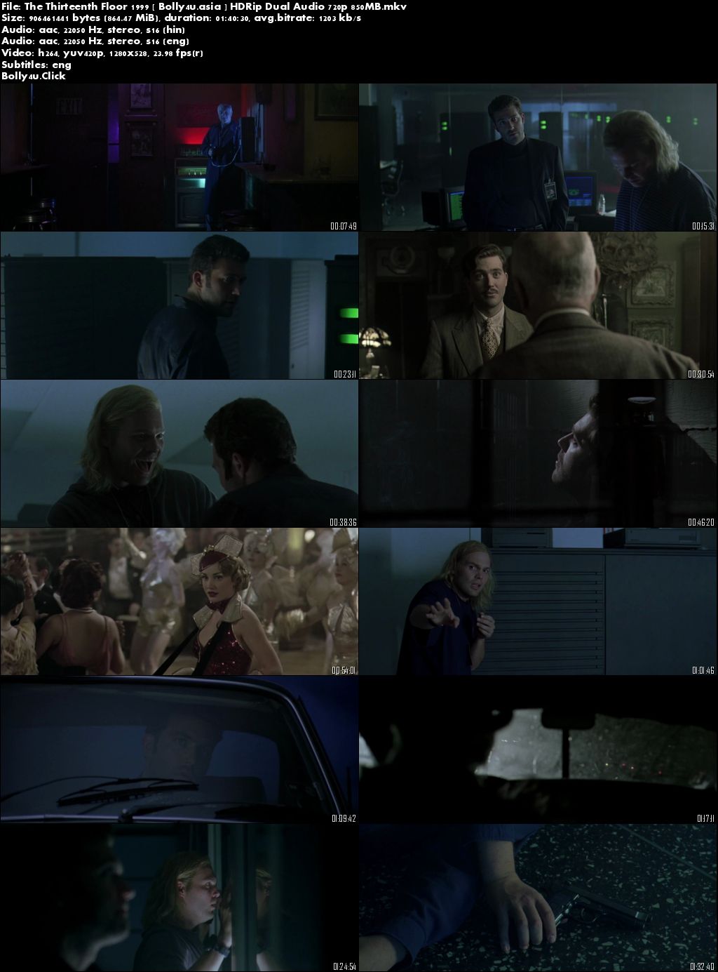 The Thirteenth Floor 1999 HDRip 850Mb Hindi Dual Audio 720p Download