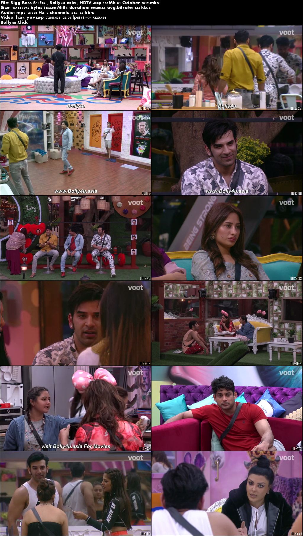 Bigg Boss S13E02 HDTV 480p 150Mb 01 October 2019 Download