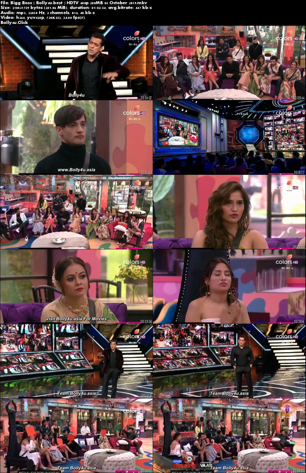 Bigg Boss S13 HDTV 480p 200MB 05 October 2019 Download