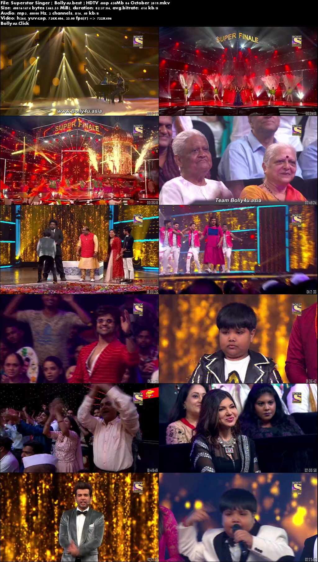 Superstar Singer HDTV 480p 450Mb Grand Finale 06 October 2019 Download