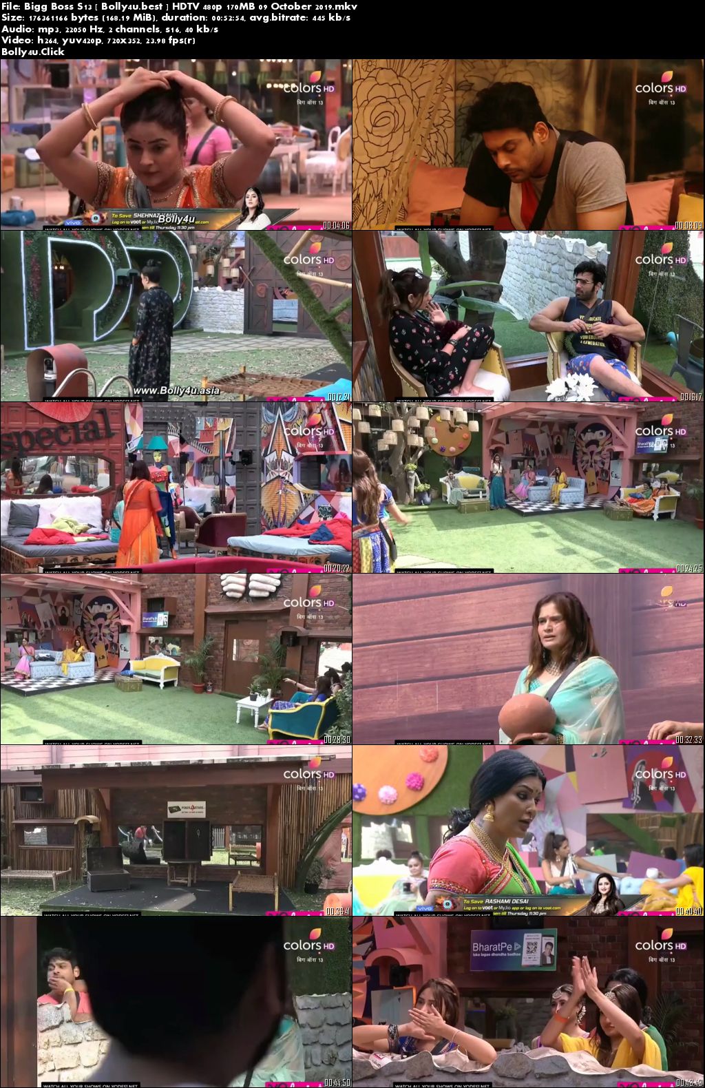 Bigg Boss S13 HDTV 480p 170MB 09 October 2019 Download
