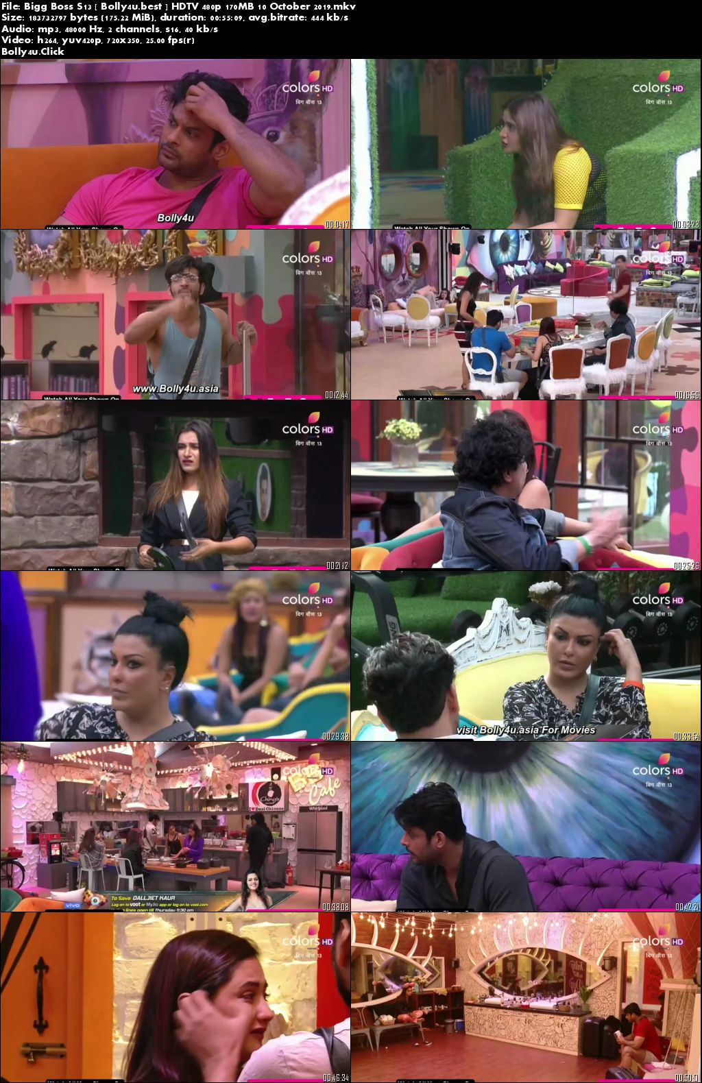 Bigg Boss S13 HDTV 480p 170MB 10 October 2019 Download